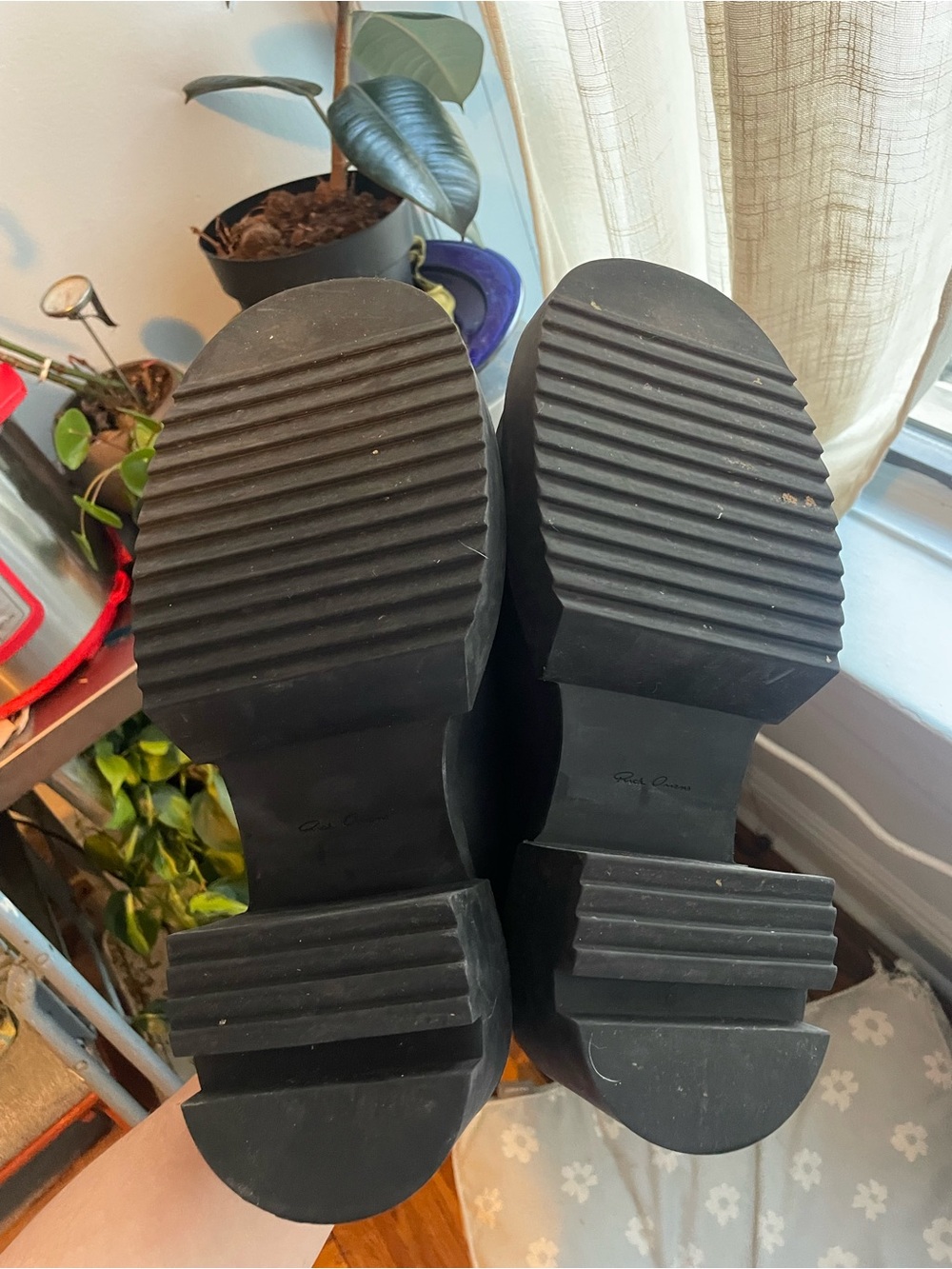 Rick Owens Bogun Platform Mule - Leather Slip Ons - Picture 3 of 7